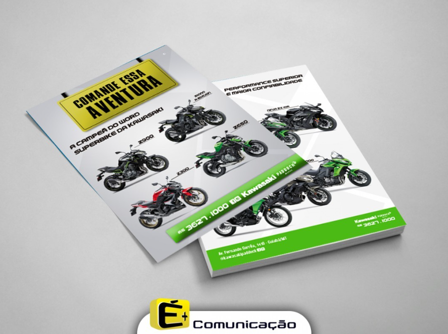 Panfleto criado para Kawasaki Paddock Motos